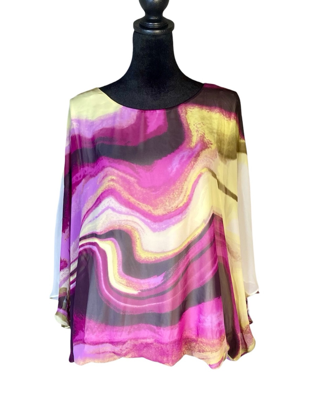 Alfani Abstract Wave Poncho Top Size XL NWT